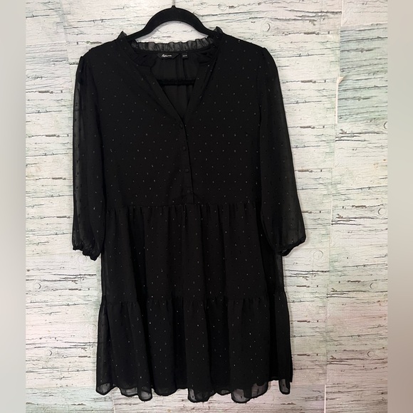 Reitmans Black Sheer Sleeve Mini Dress - Picture 5 of 10
